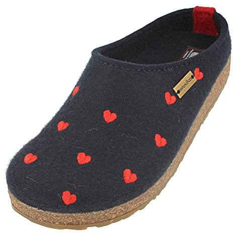HAFLINGER Grizzly Cuoricini Filzpantoffel Herz Hausschuh Kork