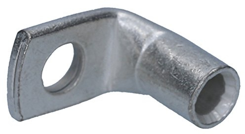 Kalitec 10x Rohrkabelschuh 90 Grad 10mm2 M5 - Kupfer Verzinnt - 10 Stück | Unisolierter Ringkabelschuh Typ A-L für Crimpverbindungen - Ideal für Auto, LKW und Garten - Sichtloch für korrekten Sitz