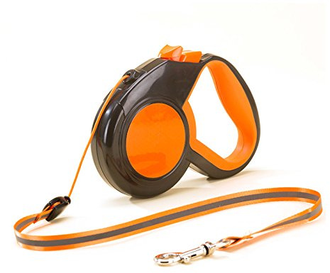 Alihoo Einziehbare Hundeleine, 8M Einziehbare Hundeleine, reflektierendes automatisches Teleskop-Zugseil, EIN-Knopf-Break & Lock, verheddert Sich Nicht, bis zu 30kg Orange