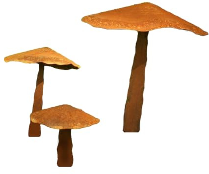 Gartendeko 3 Pilze Rost Stab Deko