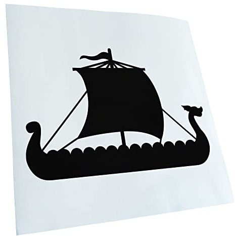 Kiwistar - Autoaufkleber - Wikinger Schiff Drachenboot - schwarz - 15x10cm - Heckscheibe Auto Aufkleber wetterfest für Kfz LKW Mofa Truck - Sticker außen selbstklebend Tuning Zubehör für Fenster