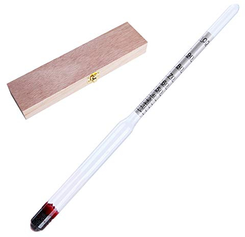 Bierspindel Alkoholmeter für Schnaps, Oechslewaage Alkometer 0-100 vol Aräometer öchslewaage Alkoholometer Bierwürzespindel Alkoholspindel Alkoholmessgerät für Wein Likör Stammwürze Bier Alkohol