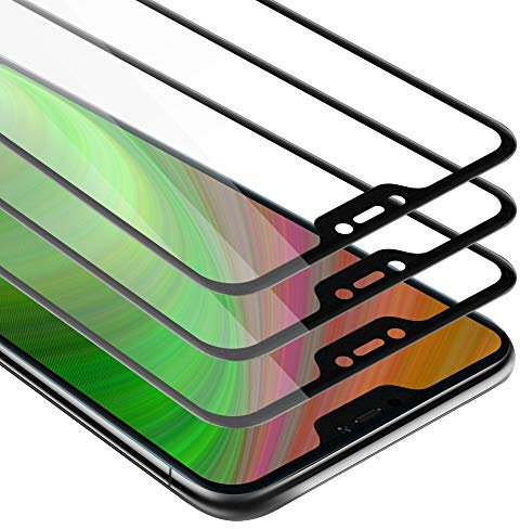 Cadorabo 3x Vidrio templado cobertura completa compatible con Xiaomi Mi A2 LITE/RedMi 6 PRO en TRANSPARENTE con NEGRO - 3x Vidrio protector de pantalla en dureza 9H con compatibilidad touch 3D