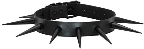 JJDreams Punk Lederhalsband Damen Gothic Choker Halskette Spikes Choker Halsband Schwarz Herren