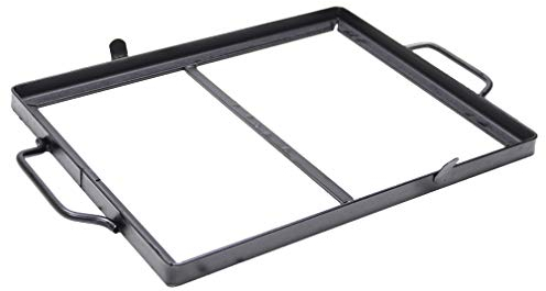 FONDERIA BONGIOVANNI Telaio in Ferro per Bistecchiera in Ghisa Piastra in Pietra Ollare per Barbecue (40x30 cm)