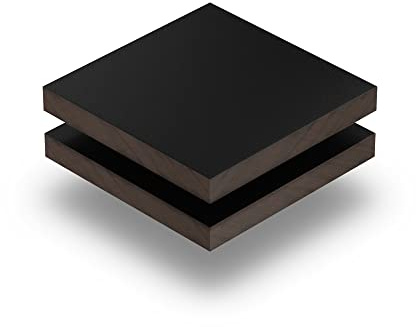 HPL Platte Schwarz 6 mm - Rechteck in Abmessungen von 10x10 cm bis 110x230 cm, extrem robust, kratzfest und langlebig, ohne scharfe Kanten.