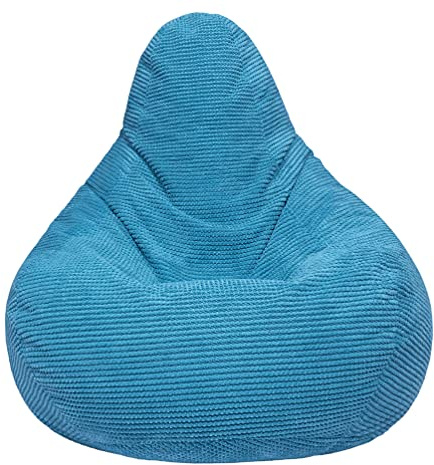 Loft 25 sitzsack Cord – Gaming sitzsack mit füllung, Komfortabler Bean Bag,Erwachsene mit hohem Rücken,sitzsäcke,Bean Bag Chair Ergonomisches Design (Blaugrün, Sitzsack)