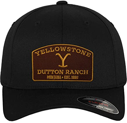 Yellowstone Offizielles Lizenzprodukt Flexfit Cap (Schwarz), Klein/Mittel