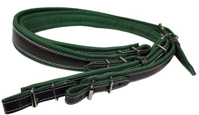 Akkordeongurte Leder 60-120 Bass Schwarz / Grün