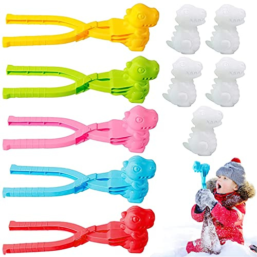 KOIROI 5 Pezzi Formine per Palla di Neve, Clip Invernale, Varie Forme, Giocattolo per Ragazzi e Ragazze, Divertimento per l'Inverno e la Spiaggia (A)