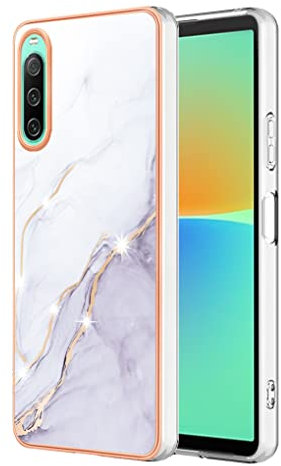 SEAHAI Hülle für Sony Xperia 10 IV, Bunte Muster Ultra Dünn Glänzend Weich Silikon TPU Stoßfest Handyhülle Cover Flexibel Handytasche Schutzhülle - Weiß