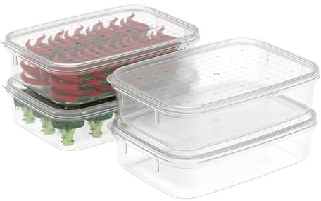 Cetomo 1.1L*4 Gefrierdosen, Frischhaltedosen, Gefrierbehälter mit Deckel, Behälter Gefrierschrank fur Kühlschrank, Gefriergeeignet, Mikrowellengeeignet, BPA-freier Kunststoff, Klar, 1.1L-4er Set