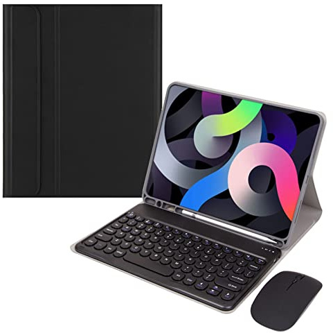 ZKAIAI Funda con Teclado para iPad Mini 5/4/3/2/1(2019/2015/2014/2013/2012) con Portalápices, Funda Protectora con Español Ñ Teclado Desmontable y Ratón Inalámbrico para iPad Mini 7.9 Pulgadas