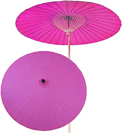 CHEMYO Papier à l'huile Vintage 200 cm, Parasol, Gazebo extérieur, Jardin Fait à la Main, Parapluie de terrasse, Poteau de Parapluie en Bambou (Base nécessaire achetée séparément)