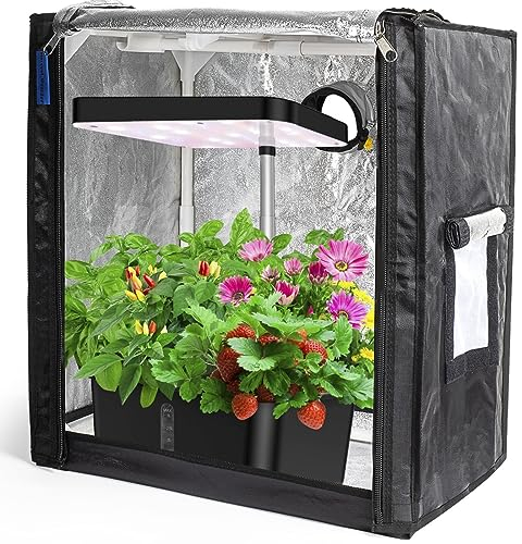 POTLAB Piccola tenda per coltivazione AeroGarden, mini tenda per coltivazione idroponica, recinzione di protezione per giardino di erbe aromatiche interne: 48 x 35 x 55 cm