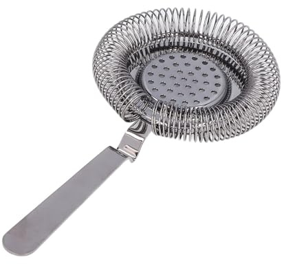 Bar Strainer Barman Bartending Barstrainer Cubetti di Ghiaccio Mesh Gelso Filtro per Ghiaccio con Cocktailstrainer per Cucchiaio Filtro Spaziatore Ghiaccio (Placcato nero)