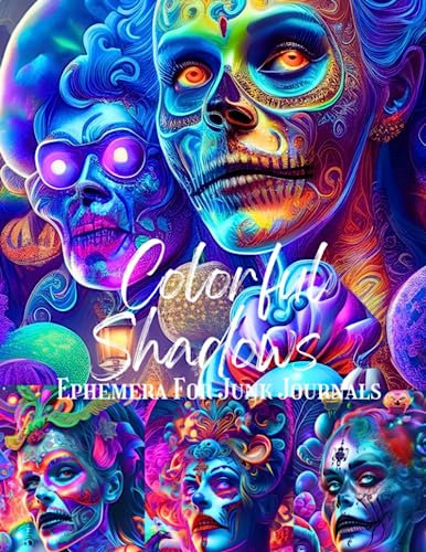Colorful Shadows: Modern Halloween Ephemera Cut-Out Book: Ephemera For Junk Journals