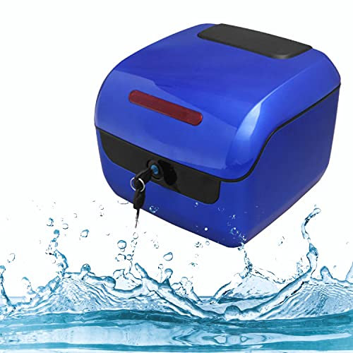JUNNIU 26L Motorrad Heckbox Helm Top Case Motorrad Kofferraum Gepäckaufbewahrung Helm Top Box mit 2 Schlüsseln/Blau Decoration
