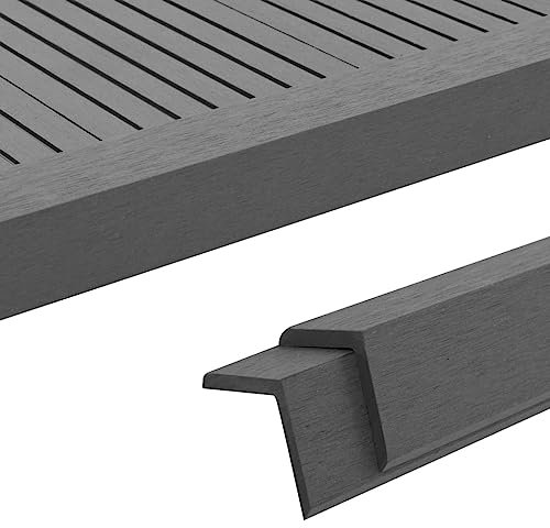RAUGAJ 5 Stück Terrassendielen Winkelleisten WPC 170 cm grau, Artikelfarbe Grau