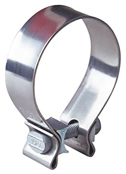 Exhaust Clamp, Butt Joint Band Clamp Sleeve Coupler Stainless Steel for Exhaust Pipes, Mufflers and Catalytic Converters (1, 2.25 inch)