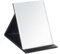 Ninoclar 21x15cm Portable Folding Mirror, Super HD Compact Makeup, Black PU Leather Travel, Free Standing Vanity Mirrors, Tabletop Foldable Mirror (Small)