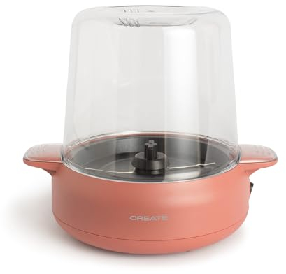CREATE/POPCORN MAKER STUDIO/Máquina de palomitas con fundidor de mantequilla Terracota/Fácil de usar, Hasta 100g de maiz, Palomita en 5 min, Palomitas dulces o saladas, 500W