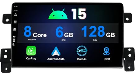 MISONDA Autoradio 2 DIN 6G+128G Android 14 Radio Coche para Suzuki Grand Vitara 2005-2015 Cámara y micrófono Gratis Soporte Control del Volante 4G WiFi Dab Carplay DSP RDS BT5.0 FM
