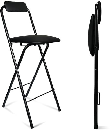 FATOLRD Folding Stool with Back,1Pcs Tall Foldable Stool 29.5 Inch