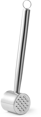 FHISKUNYU batticarne Acciaio Inox - Solido batticarne da Cucina Doppia Faccia con 21 Punte e Superficie Liscia - batti Carne da Cucina in Acciaio Inox 304 Facile da Pulire