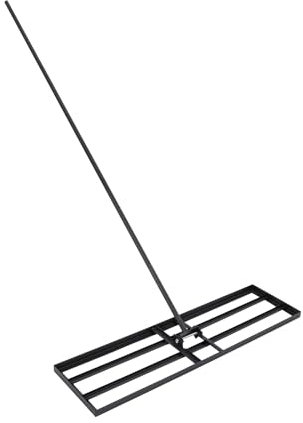 Lawn Leveling Rake, 180° Steel Garden Rake, Burr Free Handle Lawn Leveler with Large Ground Plate 35.83 x 9.84 inches, Lightweight Removable, for Mulching Leaf Clearance