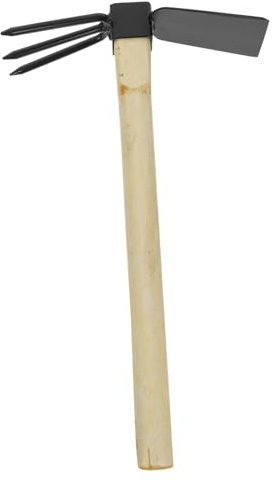 Toddmomy Gartengeräte Werkzeug ergonomische anpflanzen The Tools Jäter Hacke und Grubber Gartenschere DREI klein Gadget Doppelköpfige Hacke Handrechen grabende Hacke Handhacke Holz