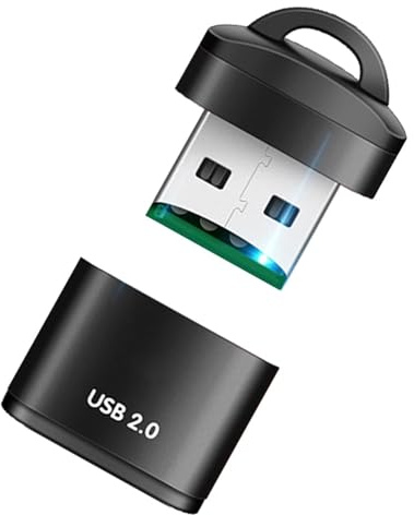 Generic Míní Lecteur de cartes USB | Adaptateur microSD USB 2.0 portable | Lecteur de cartes 2 en 1 pour ordinateur portable, voiture et accessoires de haut-parleurs | MicroSD haute vitesse | Noir