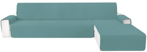 CYCMACO Wasserdicht Couch Überzug L Form 3 Sitzer, Rechts/Links Reversibel Couch Überzug Ecksofa, rutschfest Couchbezug L Form Mit Armlehne, Universal, Waschbar, Für Hund Katze, Hellblau