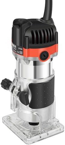 CHIMHOON Fresa elettrica da 800 W, 1/4 pollici, fresa per legno, fresa a mano, fresatrice multifunzione, fresatrice per bordi per lavorazione del legno, lavorazione del legno, produzione di mobili