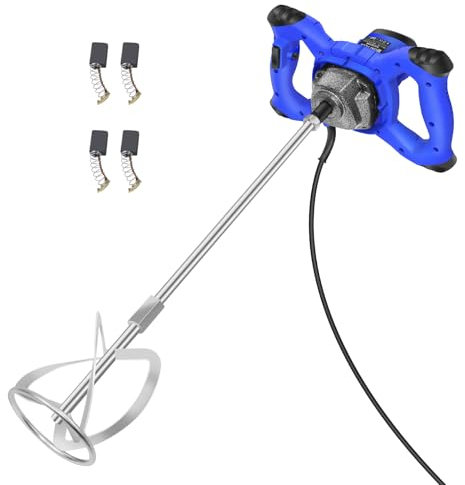 Miscelatore Professionale per Malta e Cemento 2600W - 6 Velocità Regolabili (0-1700 giri/min) - Agitatore M14 con Frusta Ø120 mm - Per Intonaco, Colla e Massetto