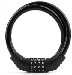 4 Dígitos Candados Antirrobo Bicicletas Infantil, Cable De Bicicleta Espiral Antirrobo Candado Para Productos Al Aire Libre,Adecuado Para VehíCulos EléCtricos,Cochecitos De Bebé (Negro)