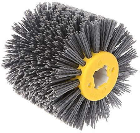 Spazzola a filo rotante in acciaio, Spazzola metallica for trapano, sbavatura, lucidatura, smerigliatura, 100x120 mm, foro da 19 mm, 7 grane(400)
