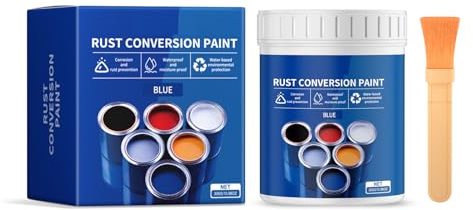 Oxxggkao Pintura inhibidora de óxido a base de agua de 300 g con pincel que ofrece un revestimiento protector resistente a la intemperie y colorido para superficies de metal, pintura metálica