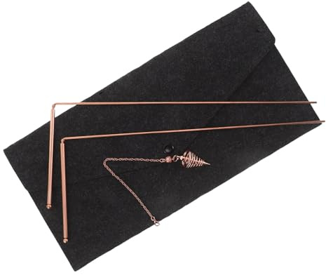 POPETPOP Baguette pour Détection en Temps Réel en Laiton Légère de Sourcier avec Paquet en Feutre d'or et d'eau Souterraine Lors de Séances de Radiesthésie en Extérieur