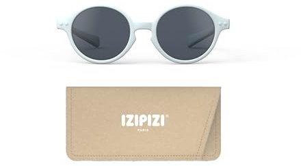 IZIPIZI Baby #d solglasögon – designade i Paris – runda polariserade nyanser för spädbarn 0–3 år (9–36 månader) – 100 % UV-skydd, BPA-fri flexibel ram, grå linser – söt blå