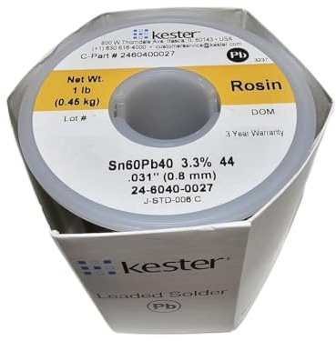 Kester Solder 24-6040-0027 44 Series Core Size 66 Sn60 Pb40 Activated Rosin Cored 21 Awg Solder Wire