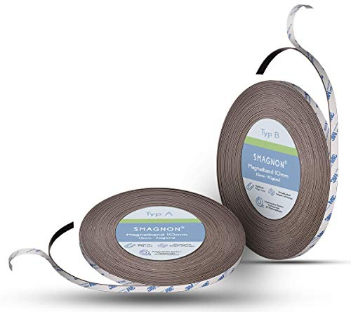 Magnetband mit 3M Kleber Kleberücken selbstklebend 10mm Typ A + Typ B 2 Meter