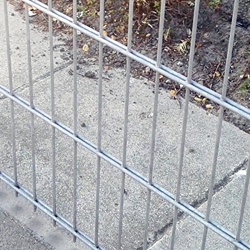 Doppelstab-Mattenzaun Komplett-Set/Verzinkt / 123cm Hoch / 10m Lang