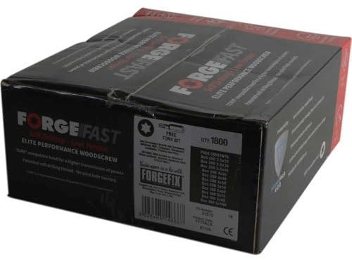 ForgeFast Elite Vis à bois à faible couple | Assortiment | Zinc jaune passivé | 1800 pièces