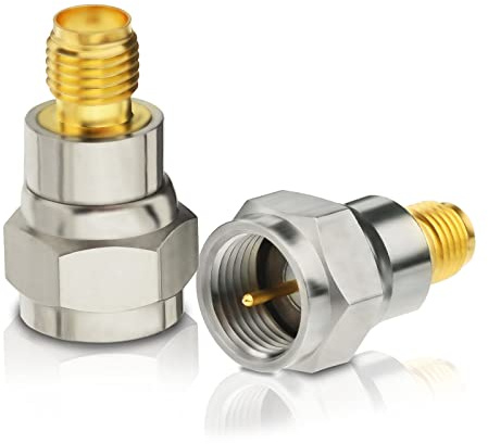 Bingfu DAB Auto Antennenadapter SMA-Buchse auf F-Stecker 2 Stück | Adapter für DAB/FM Autoradio-Antennen, kompatibel mit verschiedenen Radio-Systemen und Antennenanschlüssen