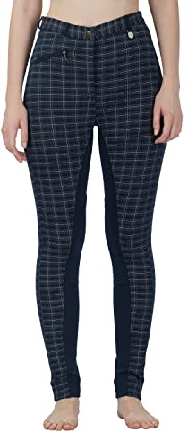 Avon Equine Discount Pet Accessories Horse Riding Women Ladies Girls Soft Stretchy Jodhpurs JODPHURS JODS Check with Black and Check with Navy