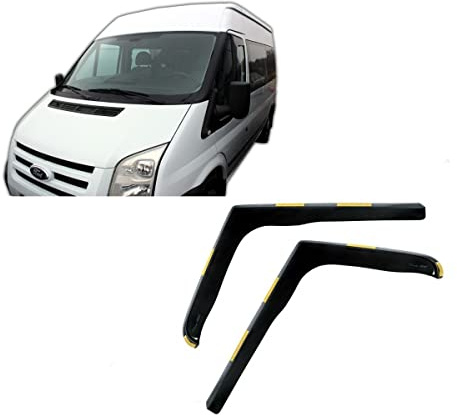 J&J AUTOMOTIVE Heko Déflecteurs d'air et de Vent pour Ford Transit 2006-2013, Lot de 2pcs, Teintés, Avant et Arrière, Aérodynamique