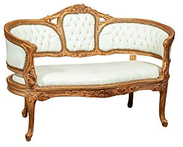 Biscottini Baroque sofa 130x60x85 cm | Louis xiv bedroom sofa | Baroque style 2 seater sofa | Baroque armchair