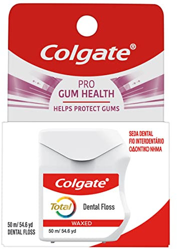 Colgate Total Pro Encías Sanas, Seda Dental, Reduce la Caída de los Dientes, 50m
