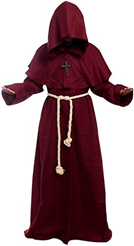 GOLDSTITCH Friar Medieval Hooded Monk Renaissance Priest Robe Costume Cosplay